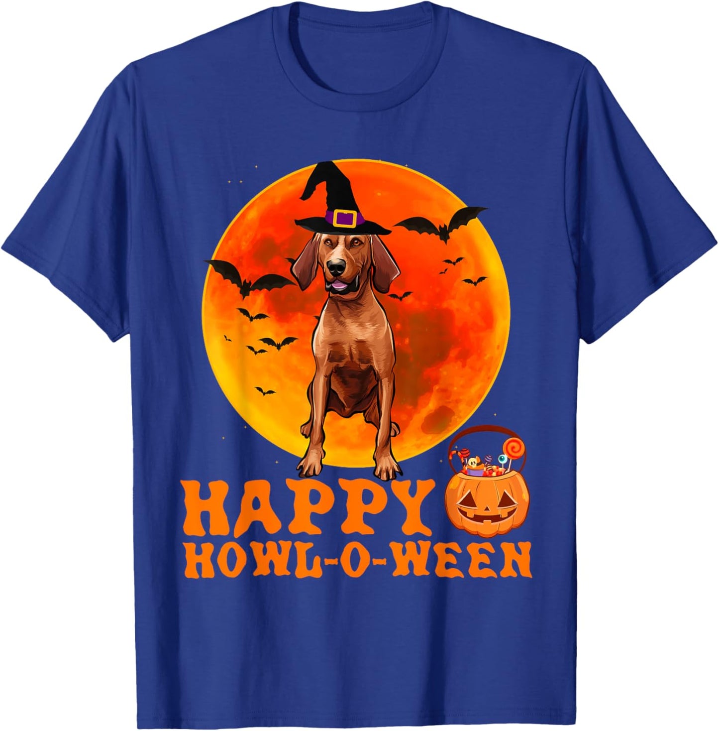 Funny Redbone Coonhound Dog Halloween Happy Howl-o-ween Women T-Shirt - T-Shirt | Royal
