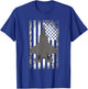 F-35 Lightning American Flag Military Airplane T-Shirt - T-Shirt | Royal