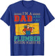 Vintage I'm A Dad And A Plumber Costume Proud Dad Family T-Shirt - T-Shirt | Royal