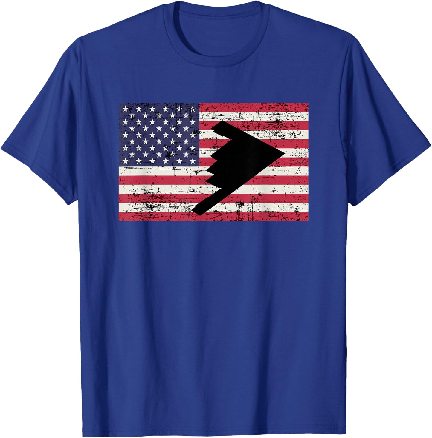 Patriotic B2 Stealth Bomber American Flag T-Shirt - T-Shirt | Royal