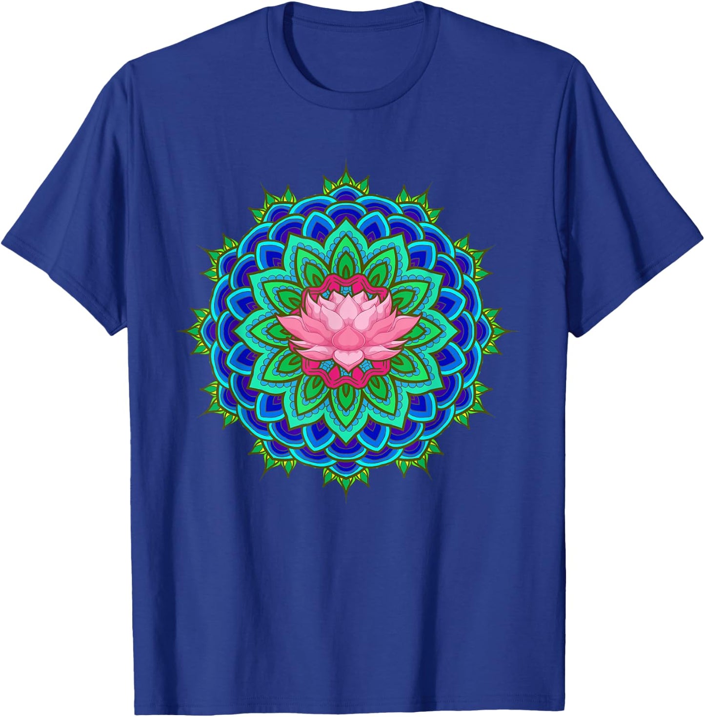 Fractal Geometry Spiritual Yoga Art Flower Lotus Mandala T-Shirt - T-Shirt | Royal