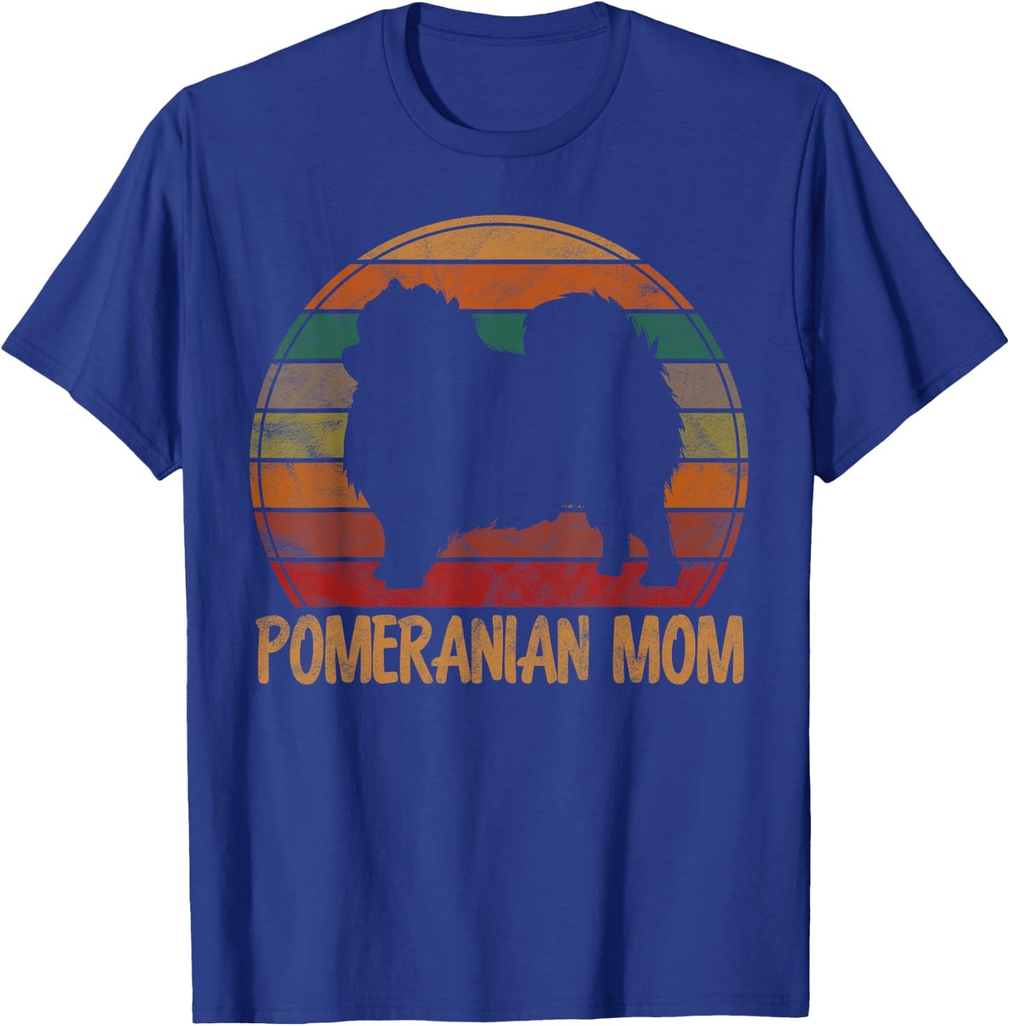 Retro Pomeranian Mom Pompom Dog Owner Mother Pet Mama T-Shirt - T-Shirt | Royal