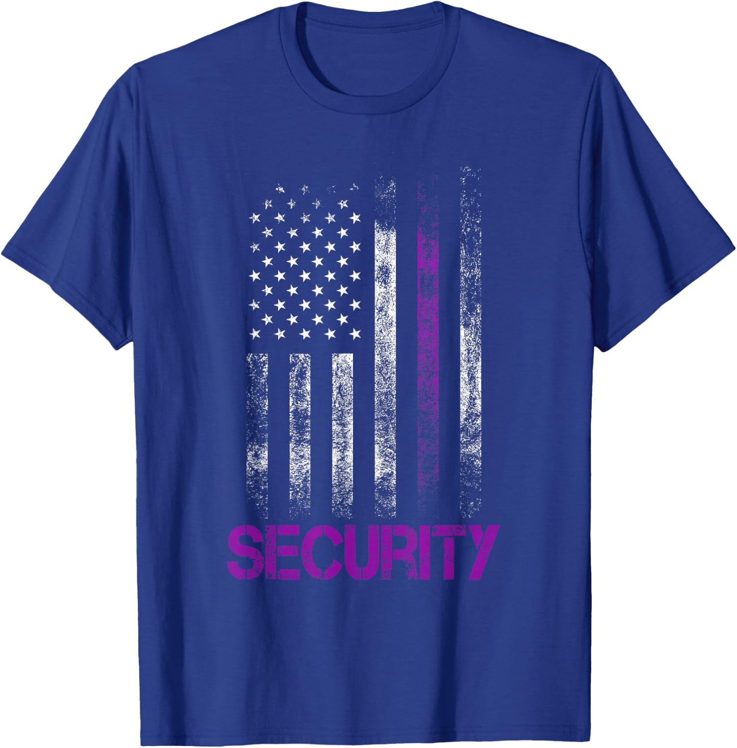 Security Guard Gifts Officer Thin Purple Line American Flag T-Shirt - T-Shirt | Royal
