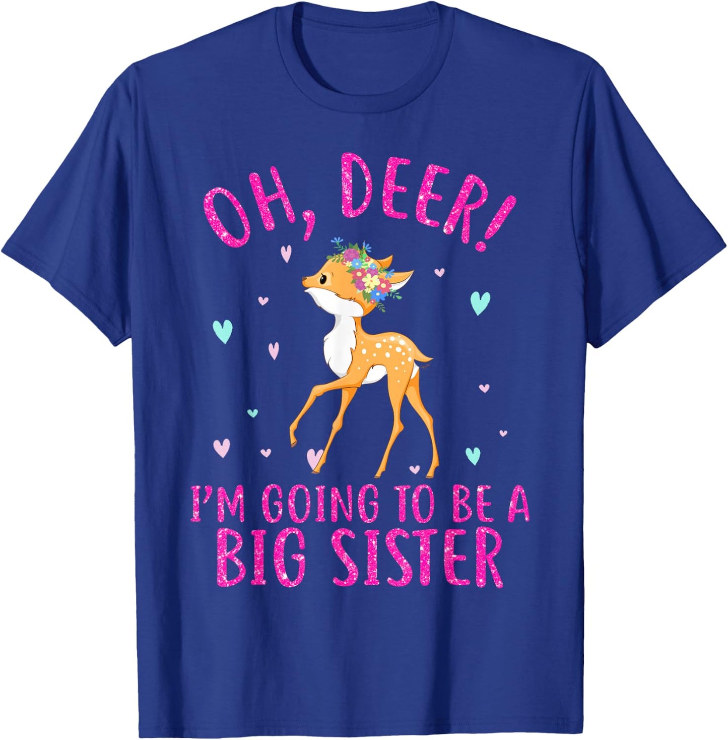 Oh Deer Im Going To Be a Big Sister Christmas T-Shirt - T-Shirt | Royal