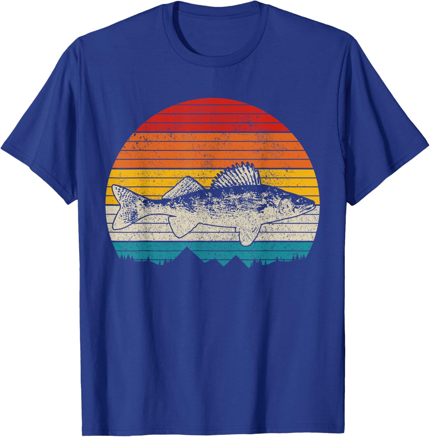 Walleye Vintage Fishing Men Zander Fish T-Shirt - T-Shirt | Royal