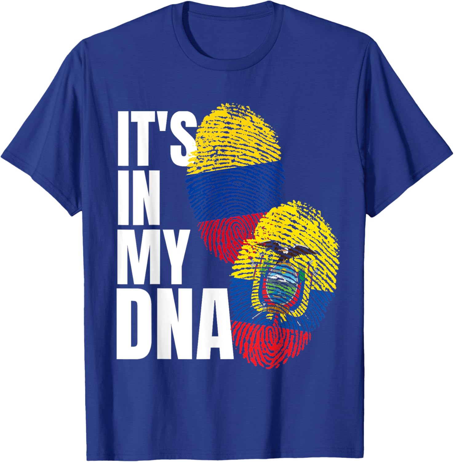 Ecuadorian And Colombian DNA Mix Flag Heritage T-Shirt - T-Shirt | Royal