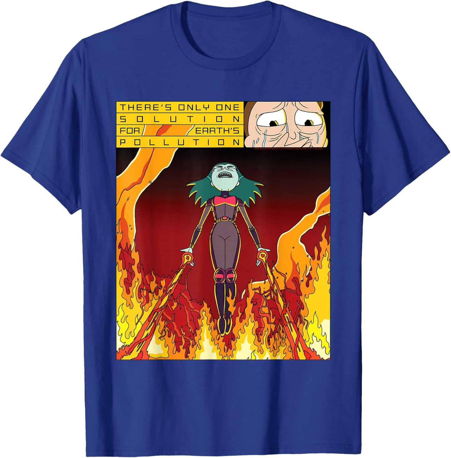 Rick and Morty Planetina's Fiery Solution for Pollution T-Shirt - T-Shirt | Royal