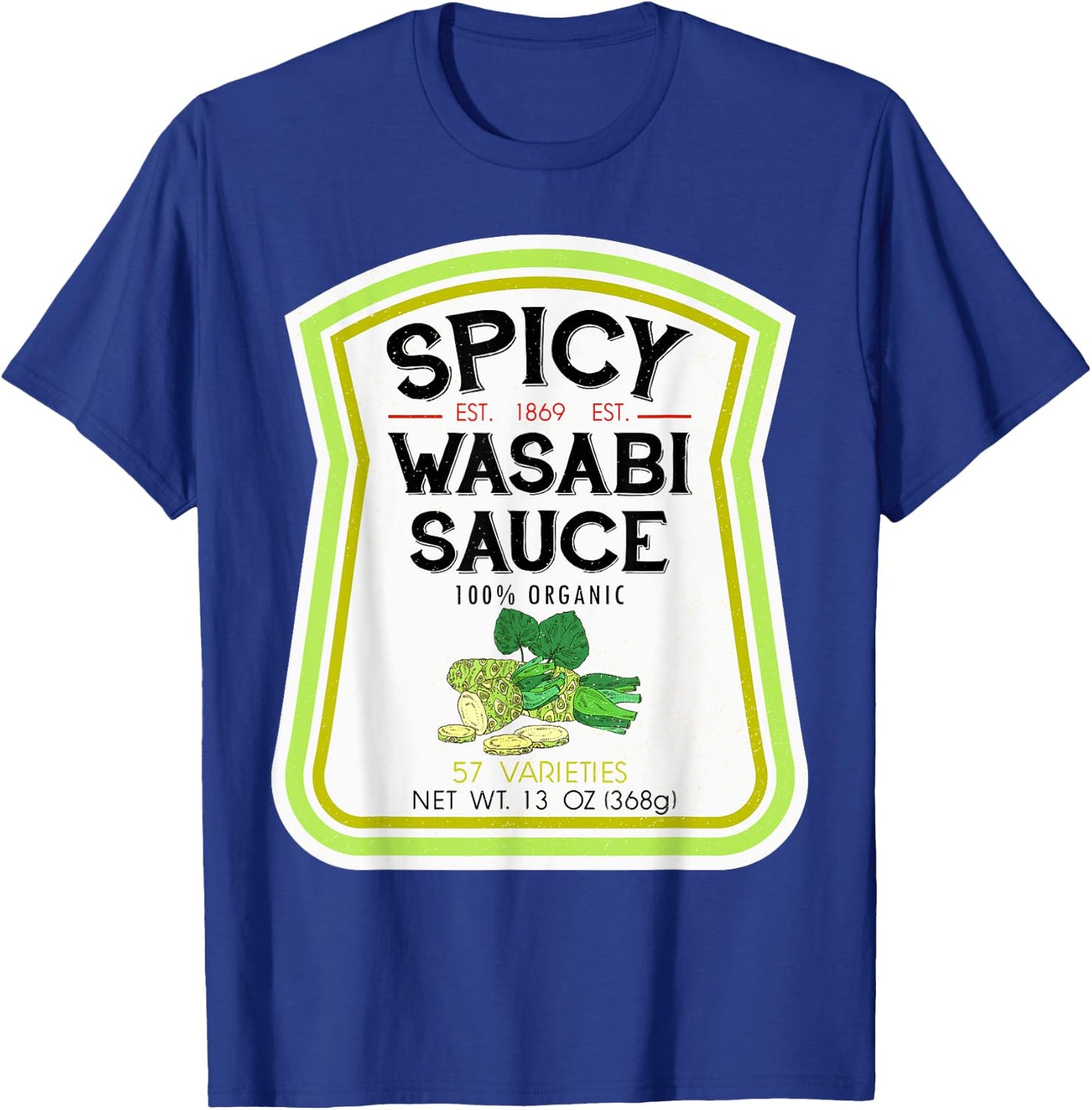 Wasabi Sauce Bottle Label Halloween 2021 Couples Costume T-Shirt - T-Shirt | Royal