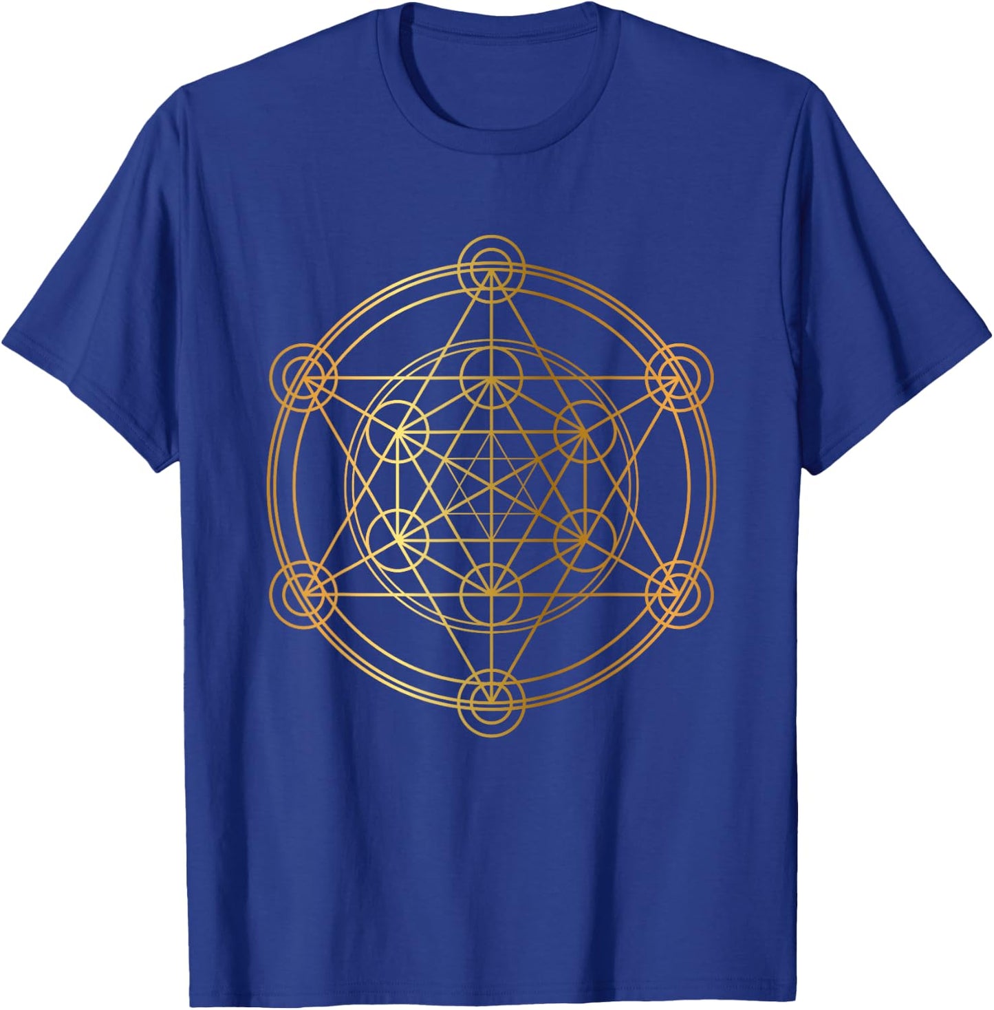 Metatron's Cube Sacred Geometry Yoga Pray Gold T-Shirt - T-Shirt | Royal