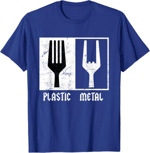 Heavy Metal Plastic Fork Plastic Fork Funny Rock Music T-Shirt - T-Shirt | Royal