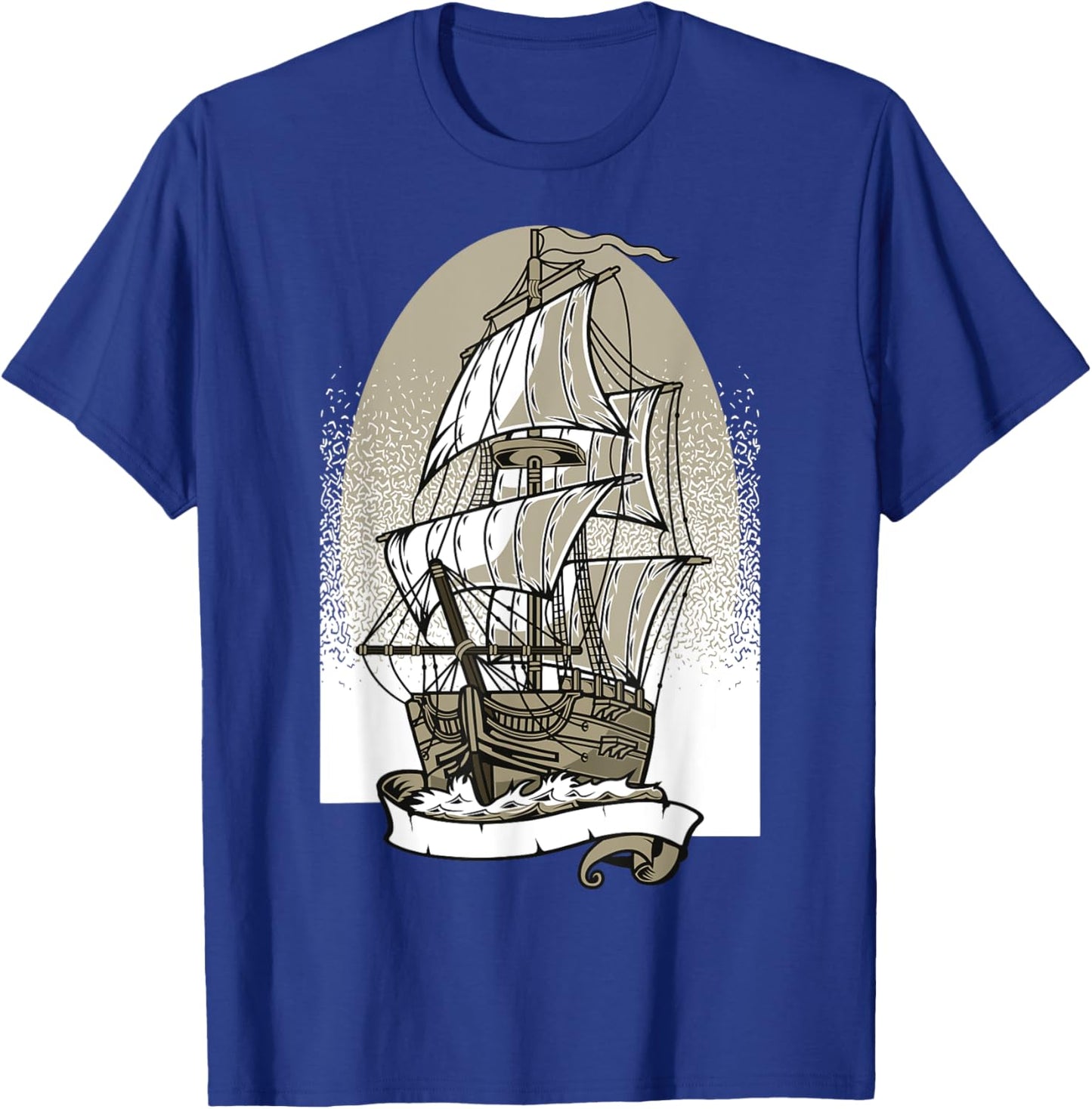 Pirate Ship Vintage Retro Nautical Sailing Boat Captain T-Shirt - T-Shirt | Royal