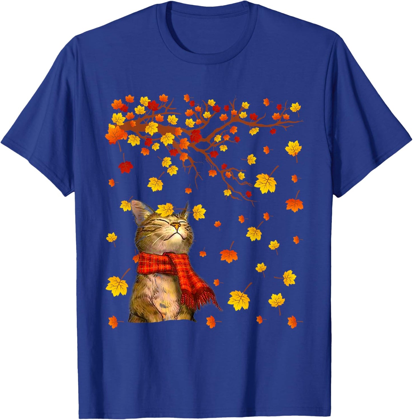 Cute Cat Kitty Kitten Paw Lover Autumn Fall Season present T-Shirt - T-Shirt | Royal