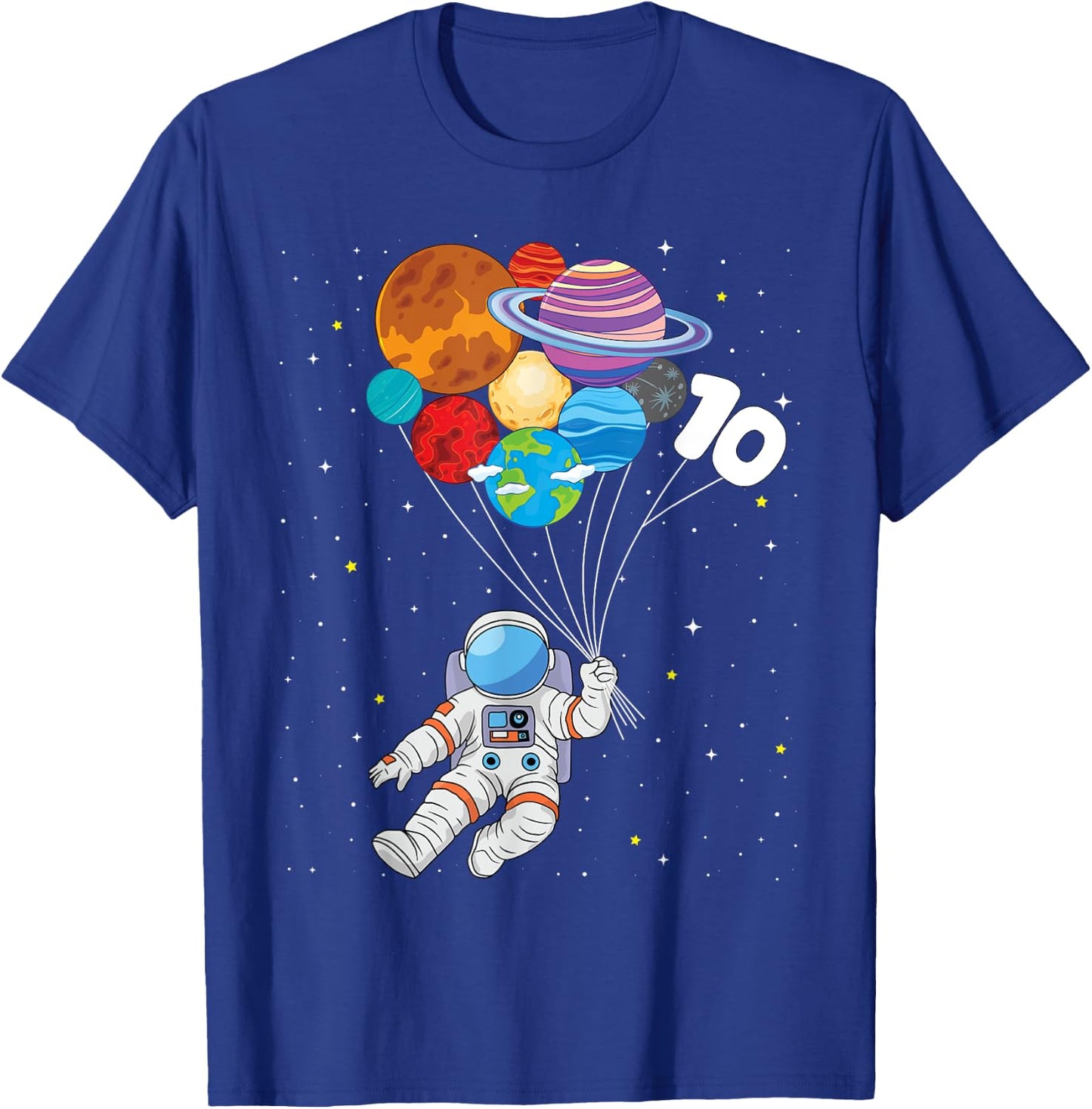 10th Birthday Astronaut Space 10 Year Old Birthday Boys Kids T-Shirt - T-Shirt | Royal