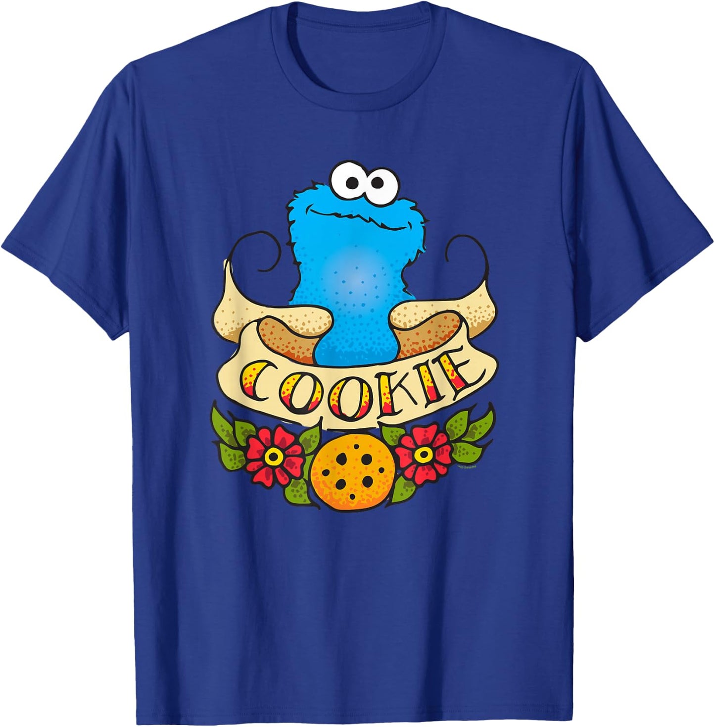 Sesame Street Cookie Monster Cookie Tattoo T-Shirt - T-Shirt | Royal