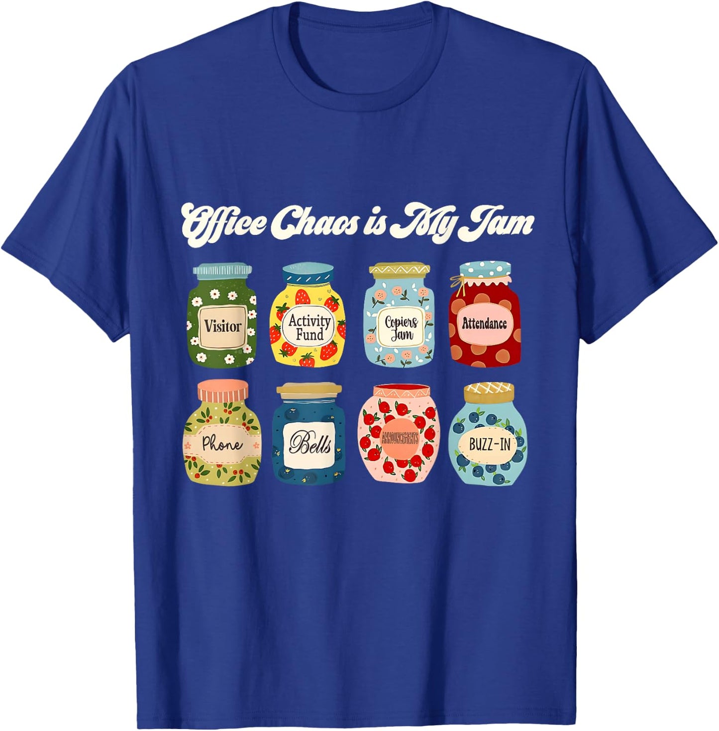 Women Office Chaos is My Jam School Secretary Christmas T-Shirt - T-Shirt | Royal