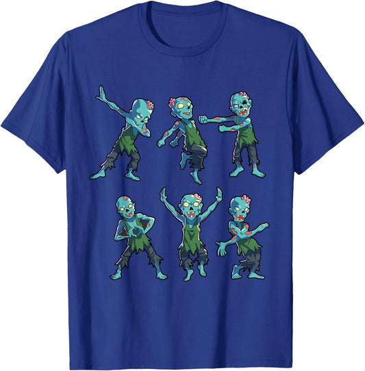 Dancing Zombie Halloween Kids Boys Girls Dabbing Zombie Small T-Shirt - T-Shirt | Royal