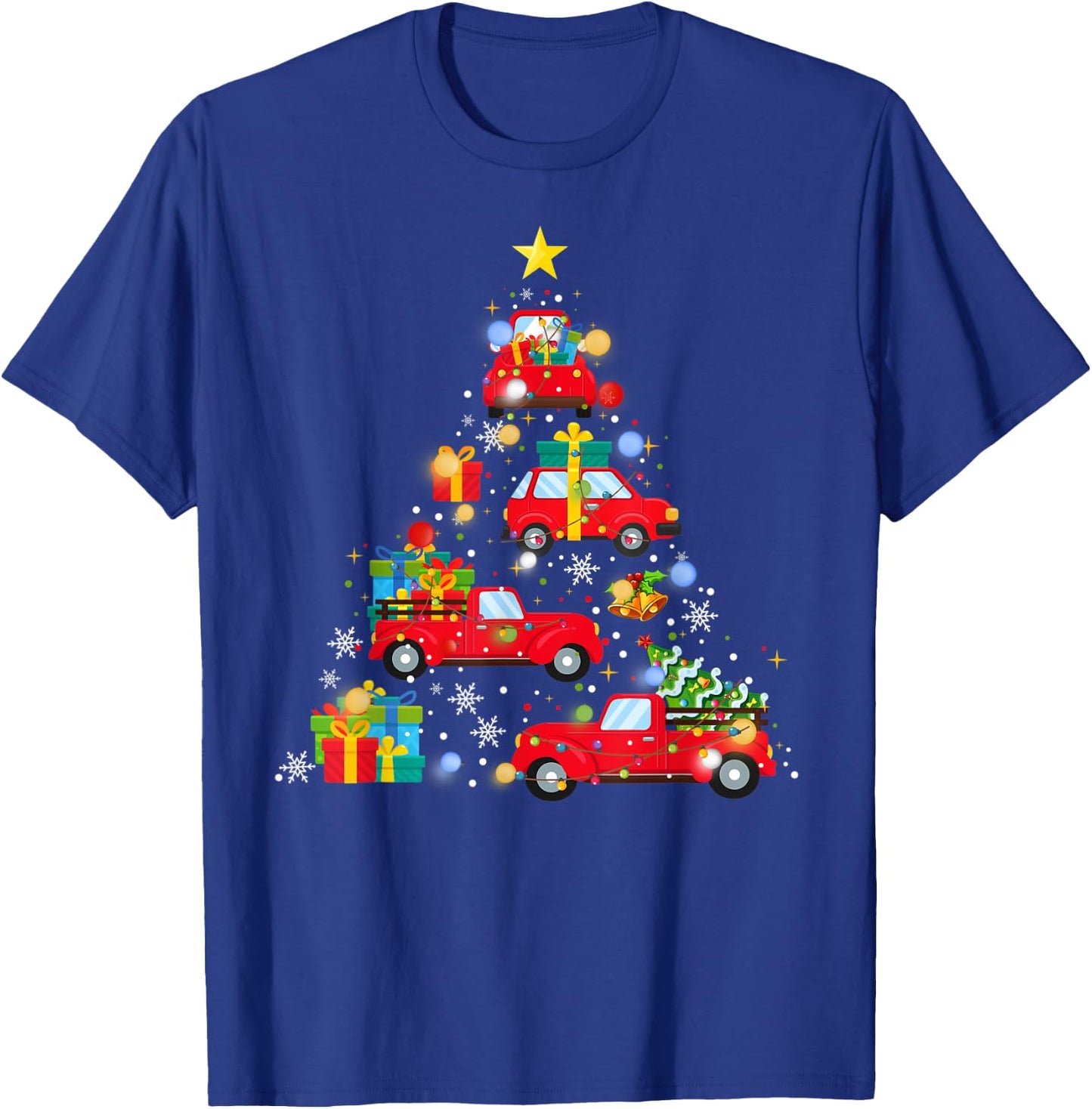 Funny Red Car Truck Christmas Tree Cute Xmas Ornament Décor T-Shirt - T-Shirt | Royal