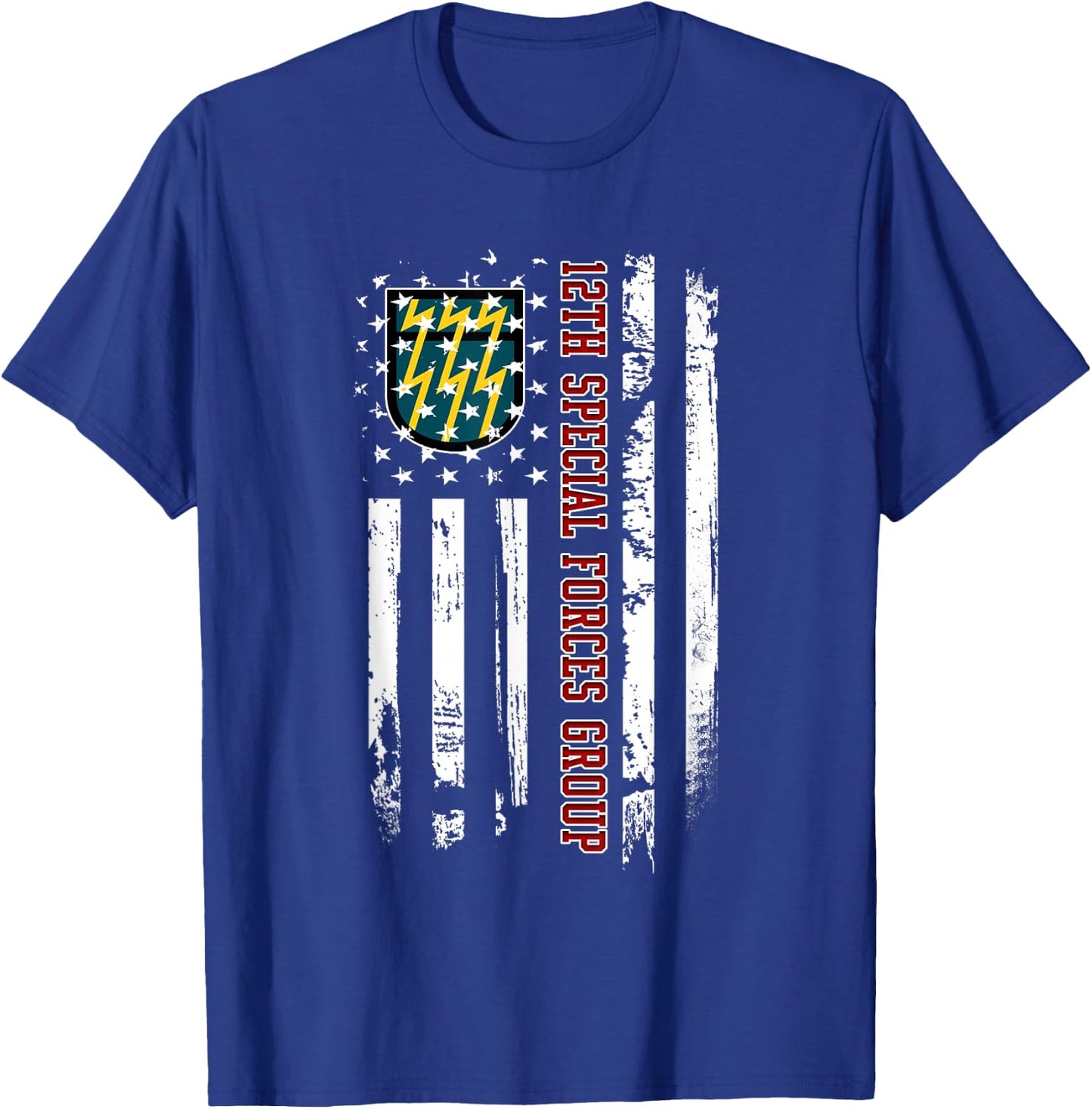 12th Special Forces Group Veteran USA Flag Veterans Day Xmas Women Men T-Shirt - T-Shirt | Royal