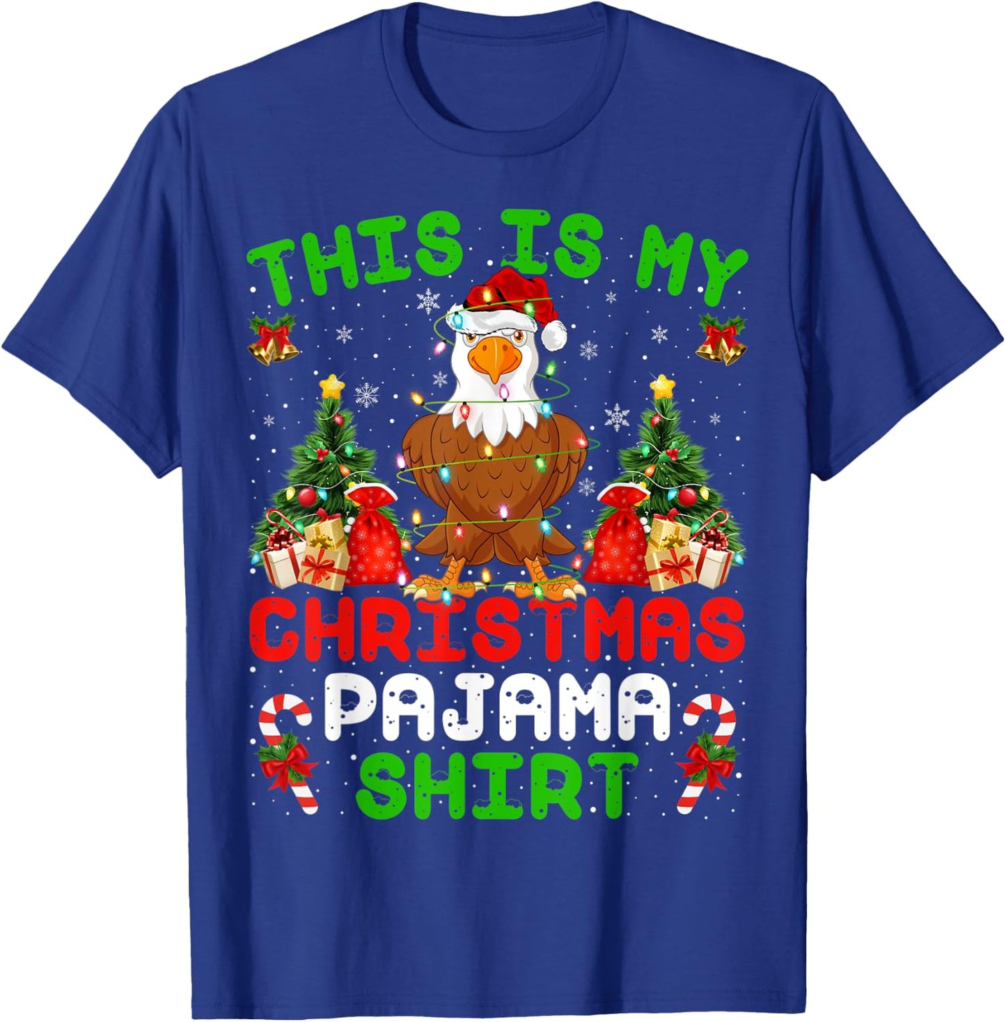 Funny This Is My Christmas Pajama Shirt Bald Eagle Christmas T-Shirt - T-Shirt | Royal