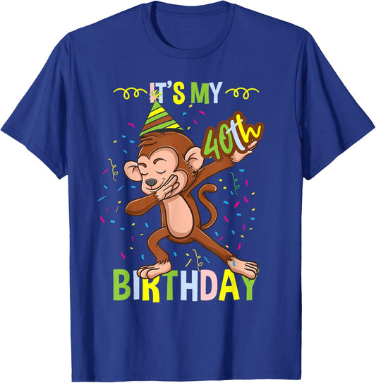 Its My 40th Birthday Monkey T-Shirt - T-Shirt | Royal