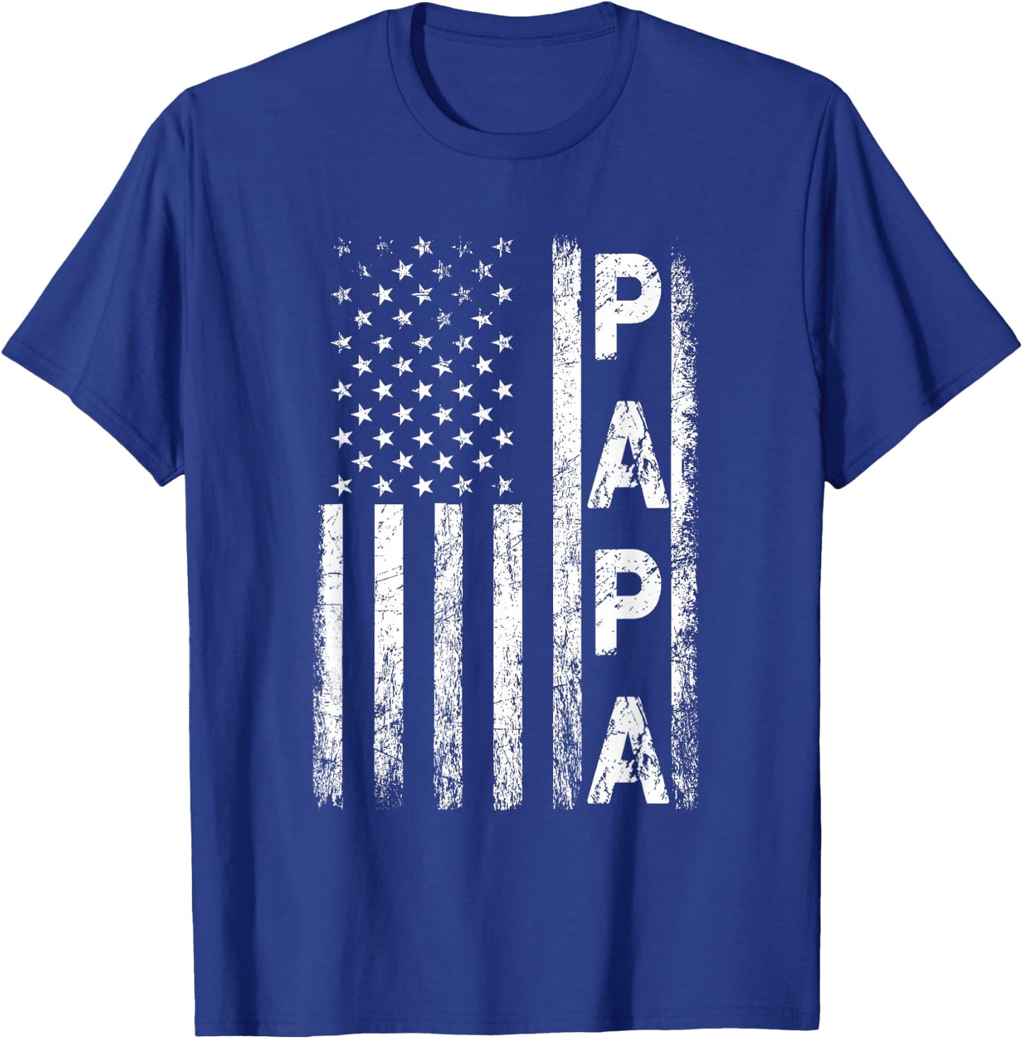 Papa Vintage American Flag Father's Day 4th of July Grandpa T-Shirt - T-Shirt | Royal