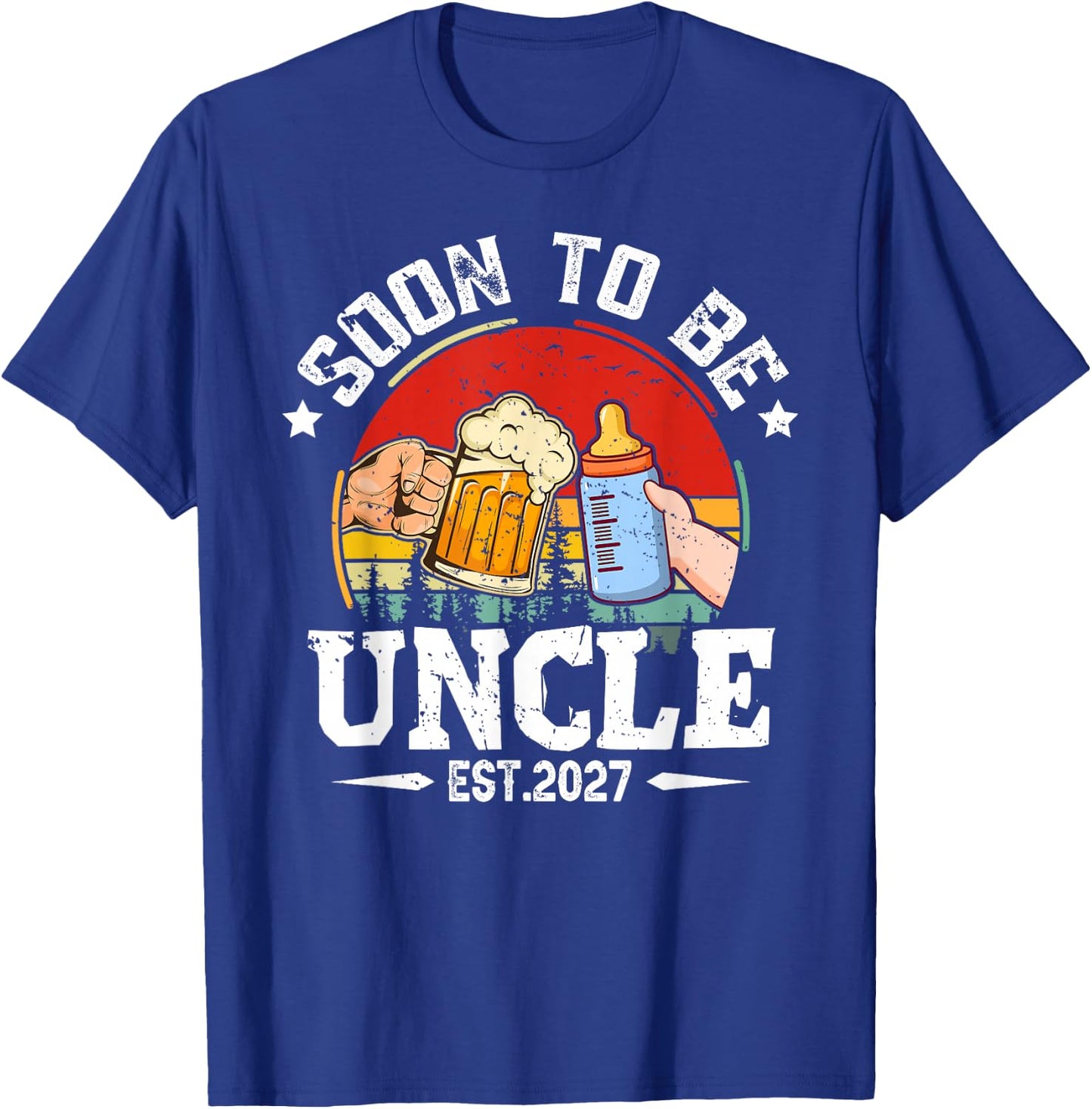 Soon to Be Uncle 2027 Retro Pregnancy Announcement Dad T-Shirt - T-Shirt | Royal