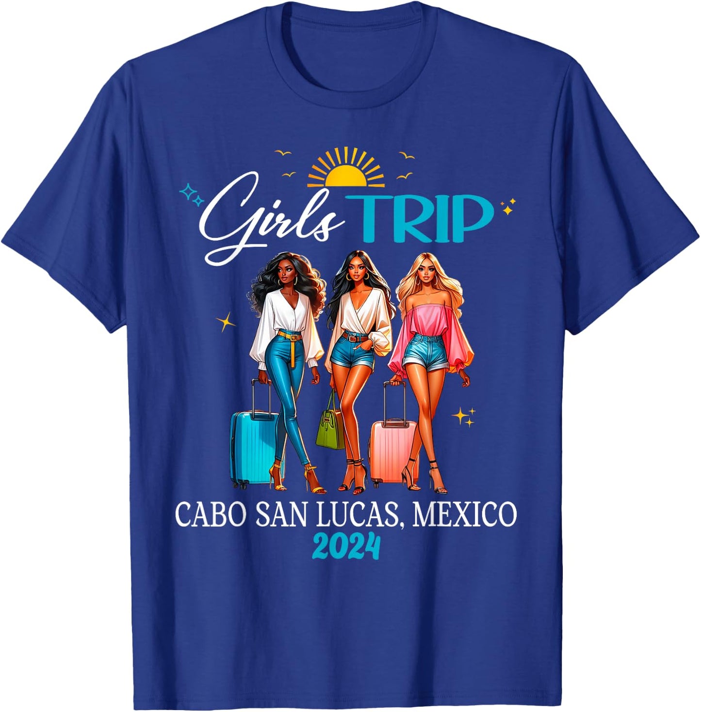 Girls Trip Mexico Cabo Cancun Punta Cana Black Women Trip T-Shirt - T-Shirt | Royal
