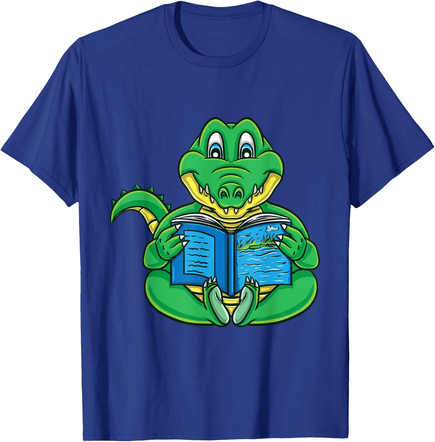 Crocodile Reading Book Librarian T-Shirt - T-Shirt | Royal
