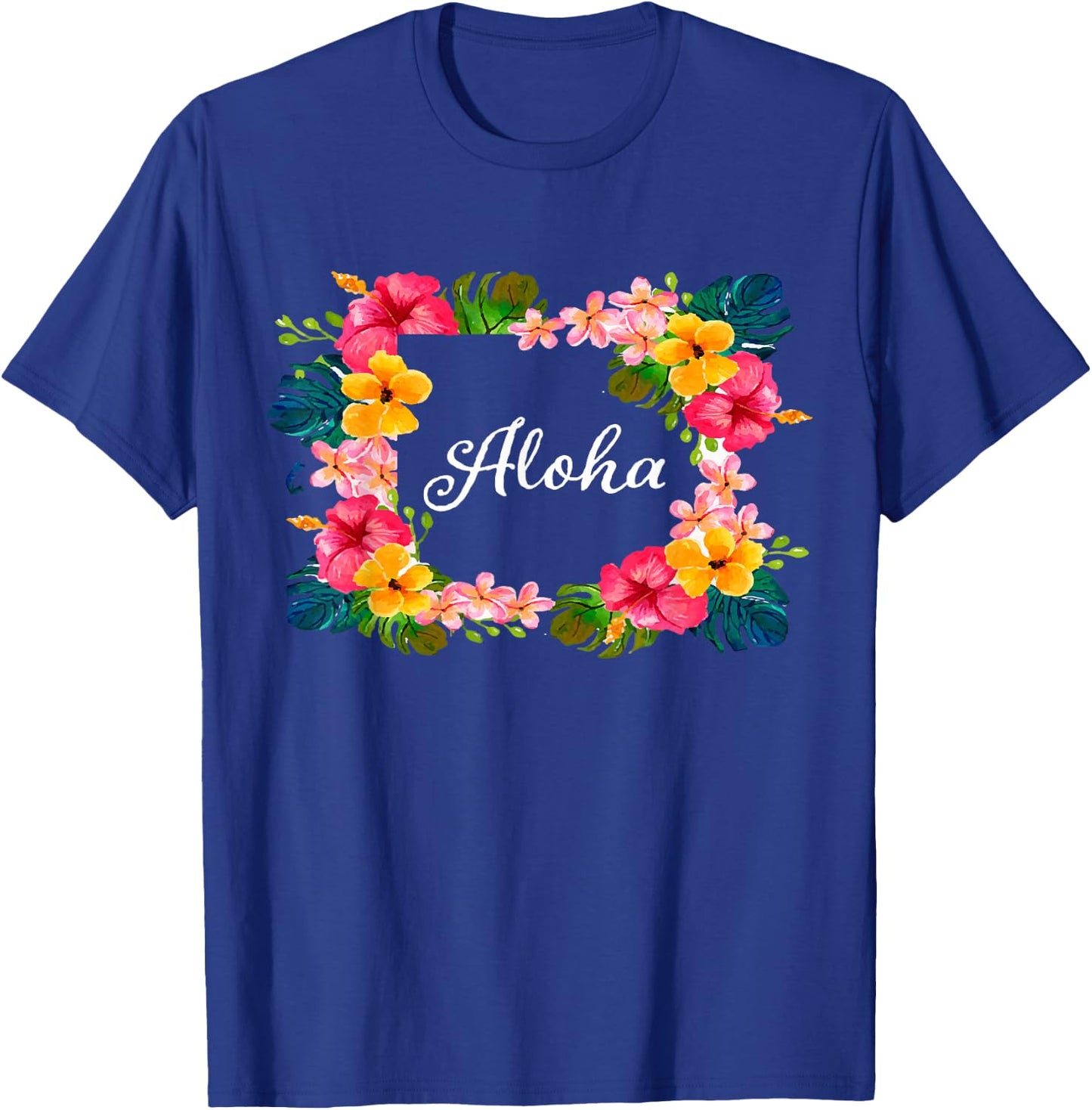 Aloha Flowers Hawaiian T Shirt Hawaii Beach Luau Party Gifts T-Shirt - T-Shirt | Royal