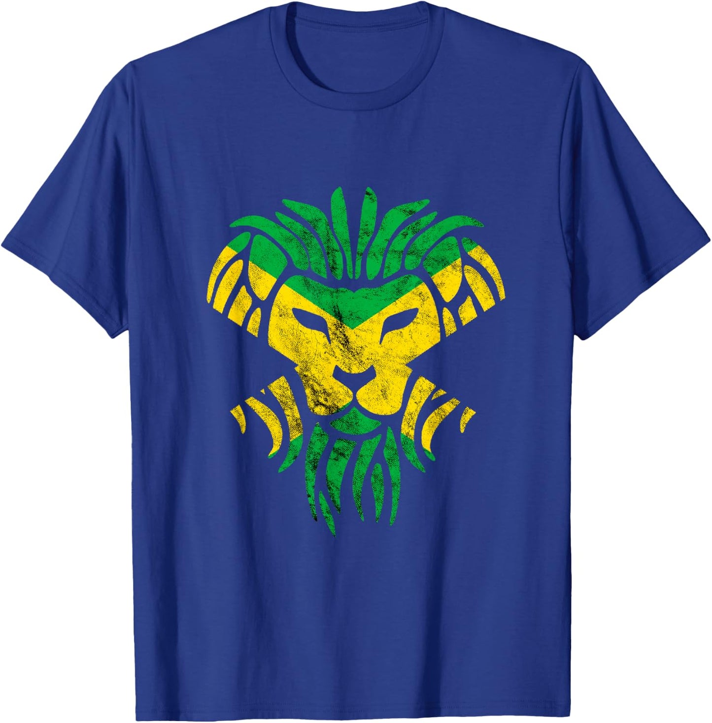 Jamaica Jamaican Roots Flag Tropical Lion Head Proud T-Shirt - T-Shirt | Royal