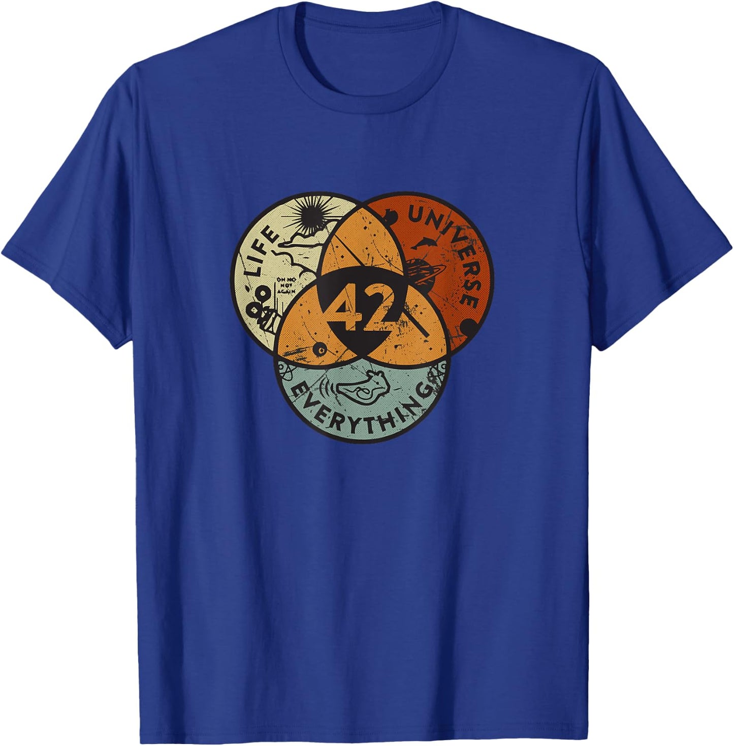 Venn Diagram Life The Universe And Everything - 42 Life T-Shirt - T-Shirt | Royal