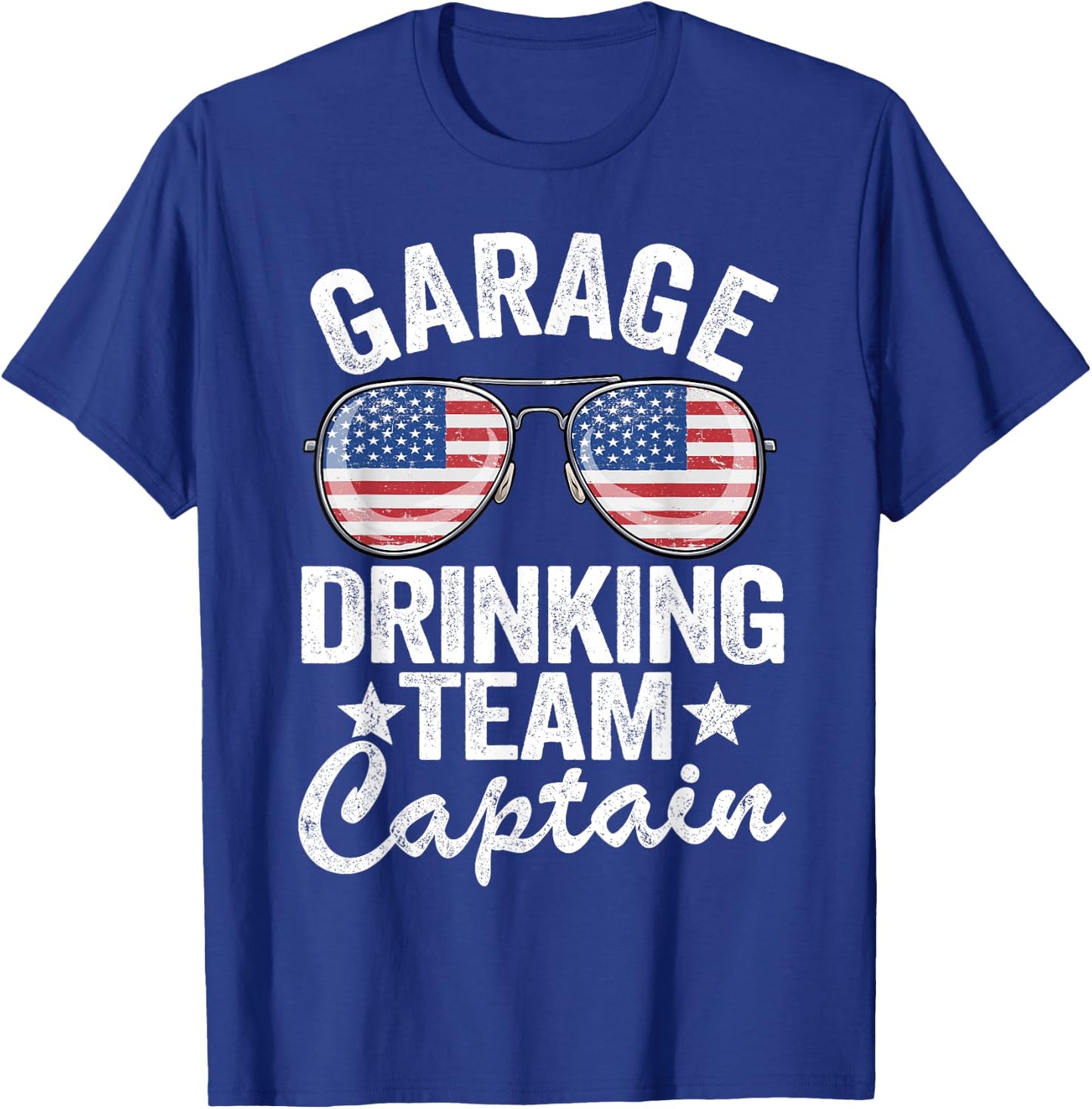 4th Of July Beer American Flag Garage Drinking Team Captain Men T-Shirt - T-Shirt | Royal