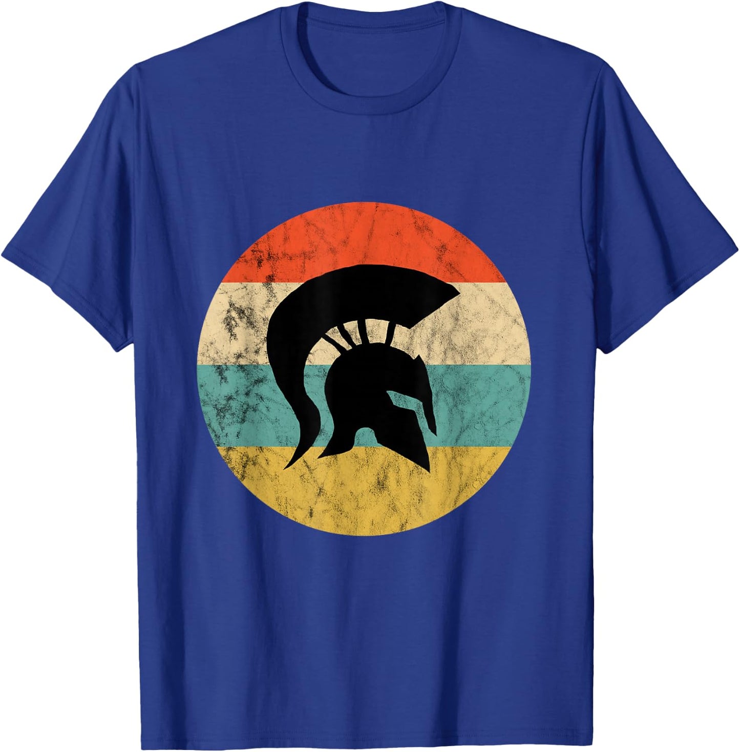 Sparta Soldier Retro Vintage Sunset Spartan Gladiator Helmet T-Shirt - T-Shirt | Royal