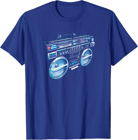 Retro Ghetto Blaster - Boom Box 80's 90's Hip Hip Rap T-Shirt - T-Shirt | Royal