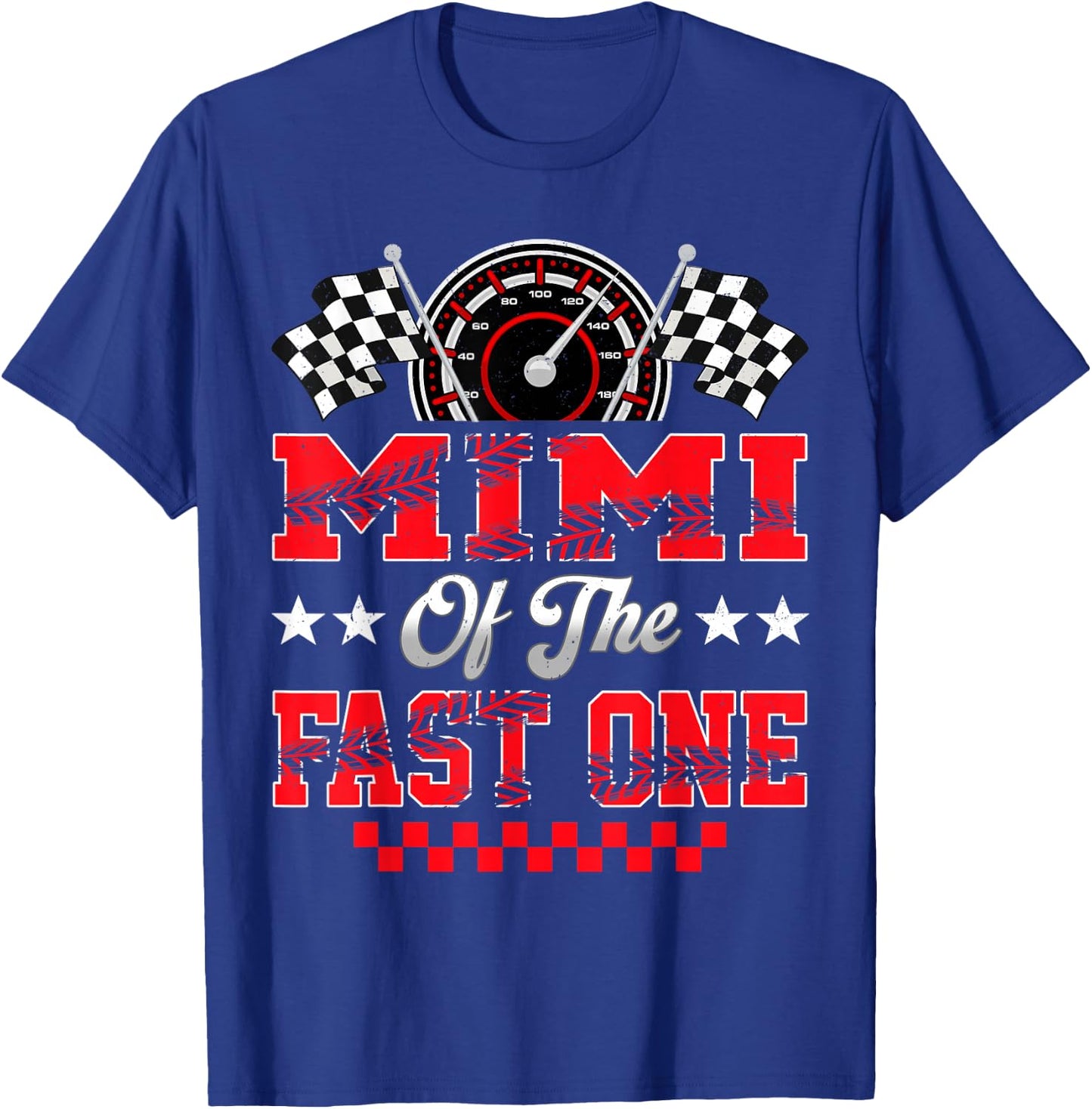 Race Car Birthday Party Mimi of The Fast One T-Shirt - T-Shirt | Royal