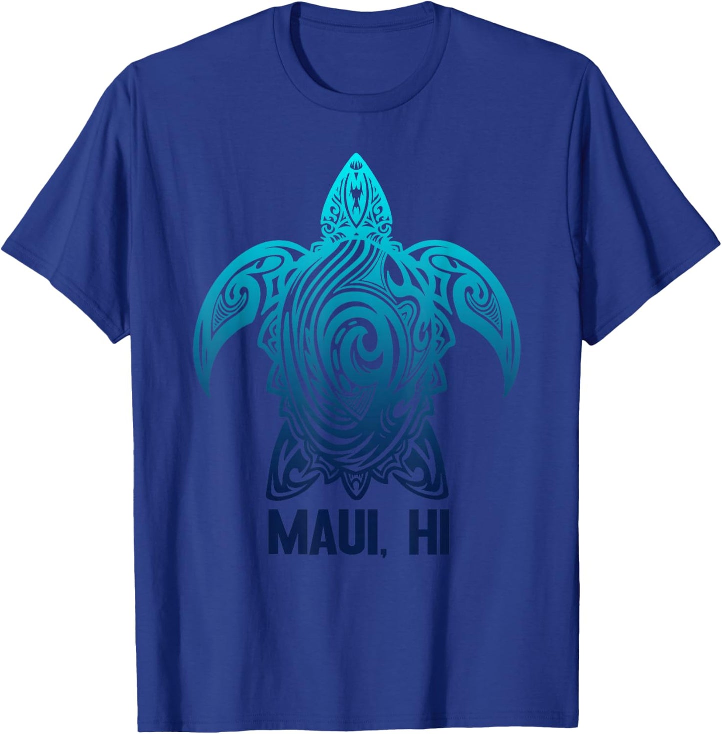 Maui Hawaii Sea Turtle Hawaiian Surfer Diving T-Shirt - T-Shirt | Royal