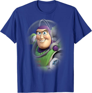 Disney Pixar Toy Story Buzz Lightyear Faded Astronaut Logo T-Shirt - T-Shirt | Royal