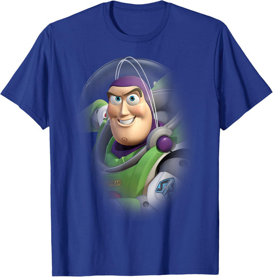 Disney Pixar Toy Story Buzz Lightyear Faded Astronaut Logo T-Shirt - T-Shirt | Royal
