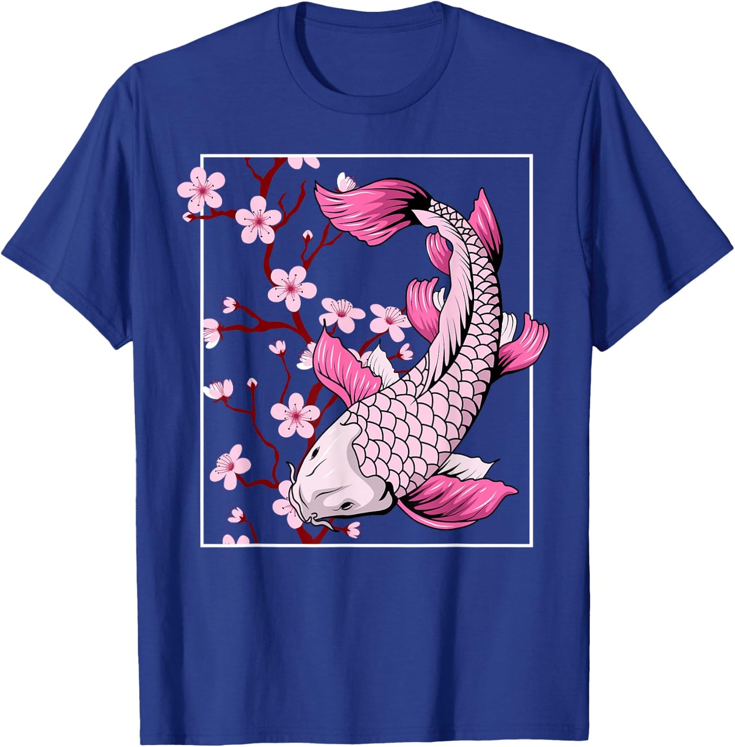 Vintage Sakura Blossom Flower Koi Fish T-Shirt - T-Shirt | Royal
