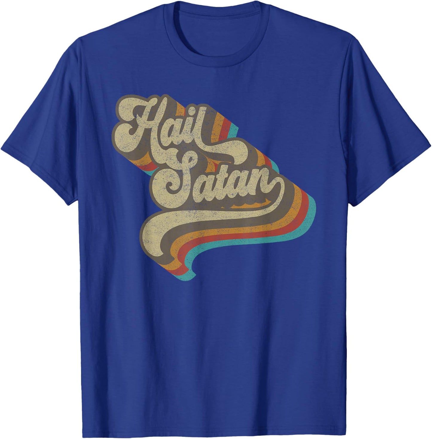 Hail Satan - Cool Vintage 70s Satanic Evil Magic Lucifer 666 T-Shirt - T-Shirt | Royal