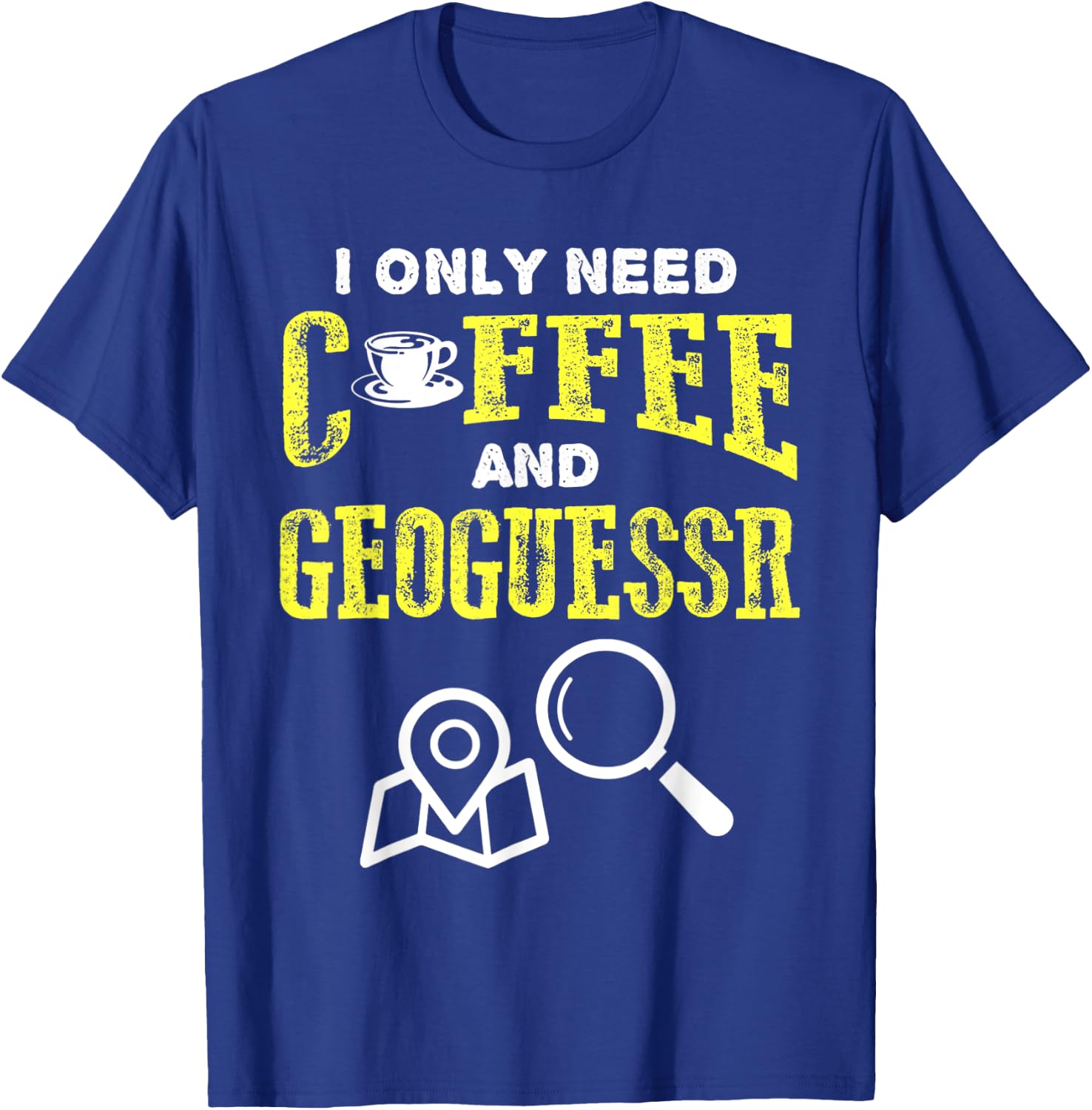 Retro Vintage Coffee And Geoguessr Location T-Shirt - T-Shirt | Royal