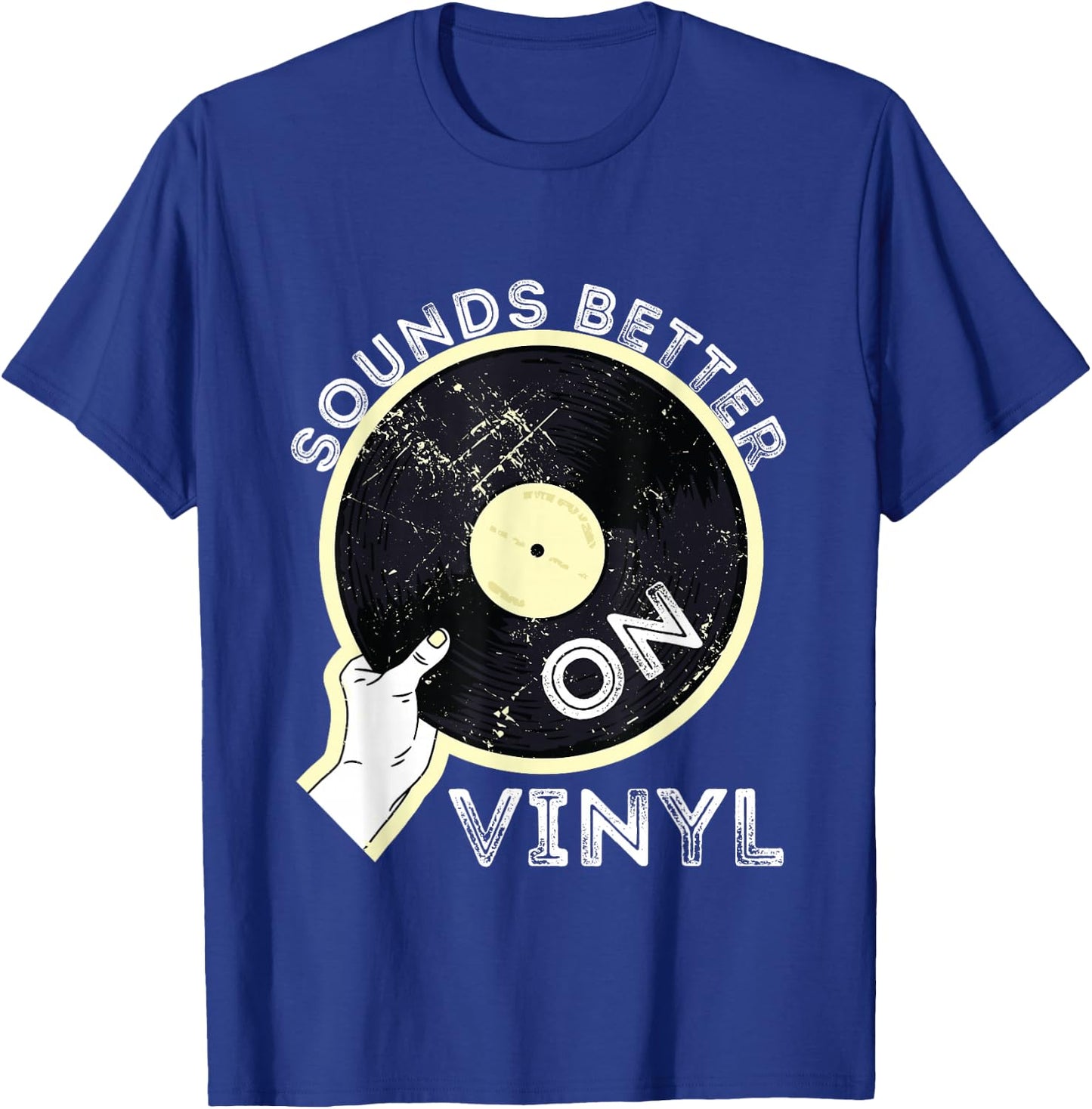 Sounds Better On Vinyl Record Player Old School DJ Turntable T-Shirt - T-Shirt | Royal