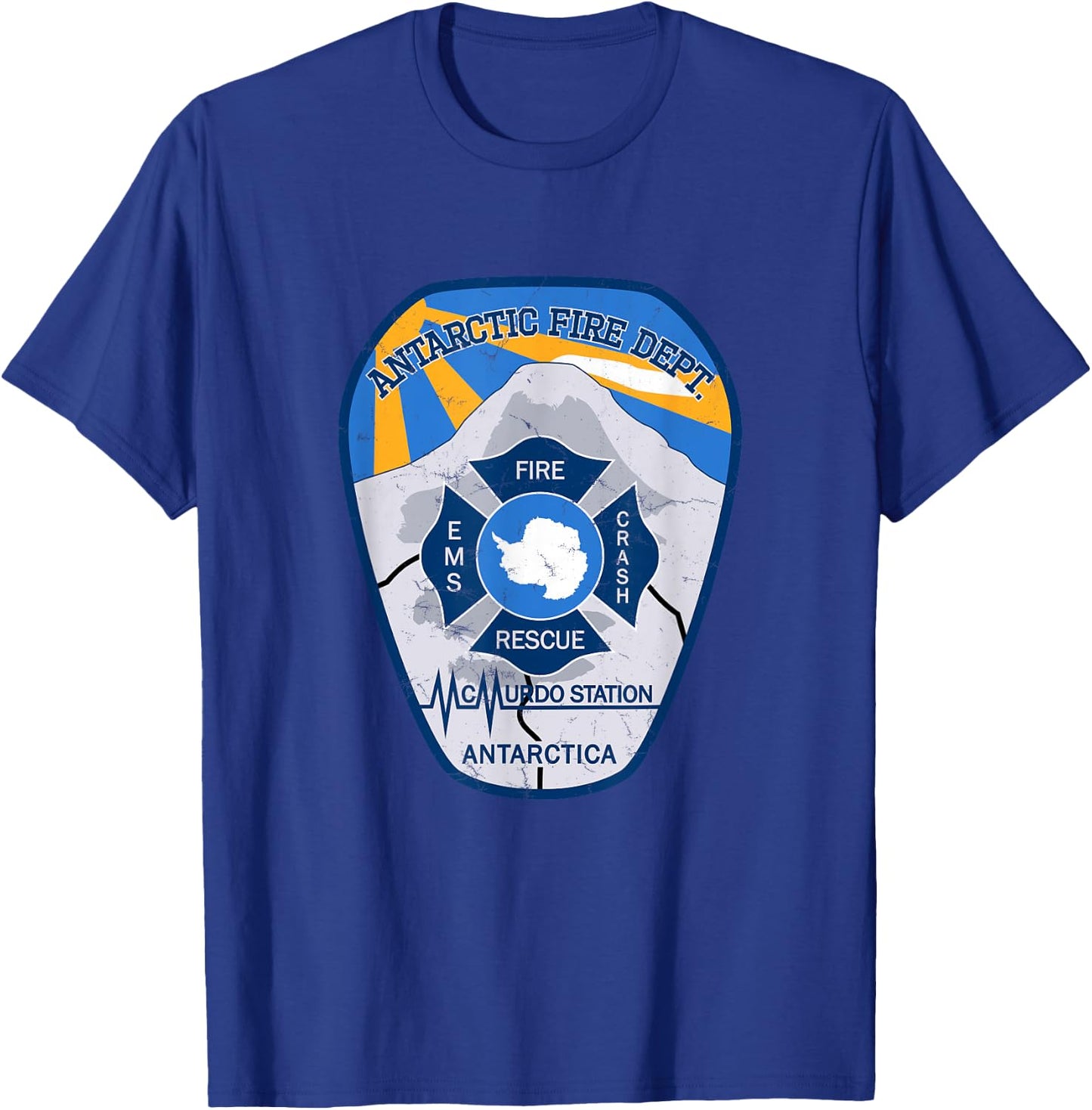 Antarctic Fire Department Patch T-Shirt - T-Shirt | Royal