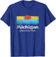 Retro Michigan Great Lakes State T-Shirt - T-Shirt | Royal