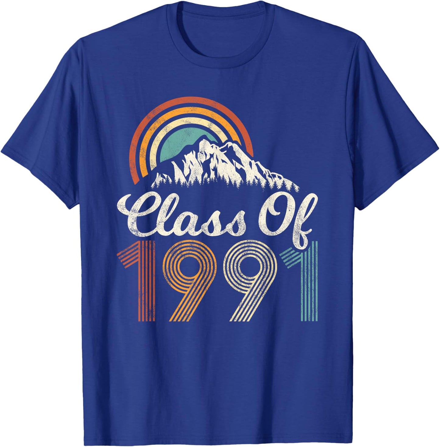 Vintage Class Of 1991 High School College Reunion Distressed T-Shirt - T-Shirt | Royal
