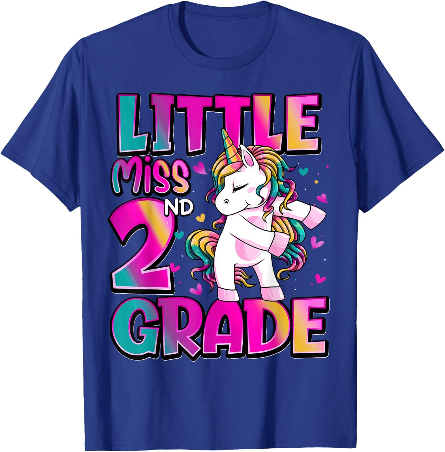 Little Miss 2nd Grade Unicorn Back To School 2nd Grade Girls T-Shirt - T-Shirt | Royal