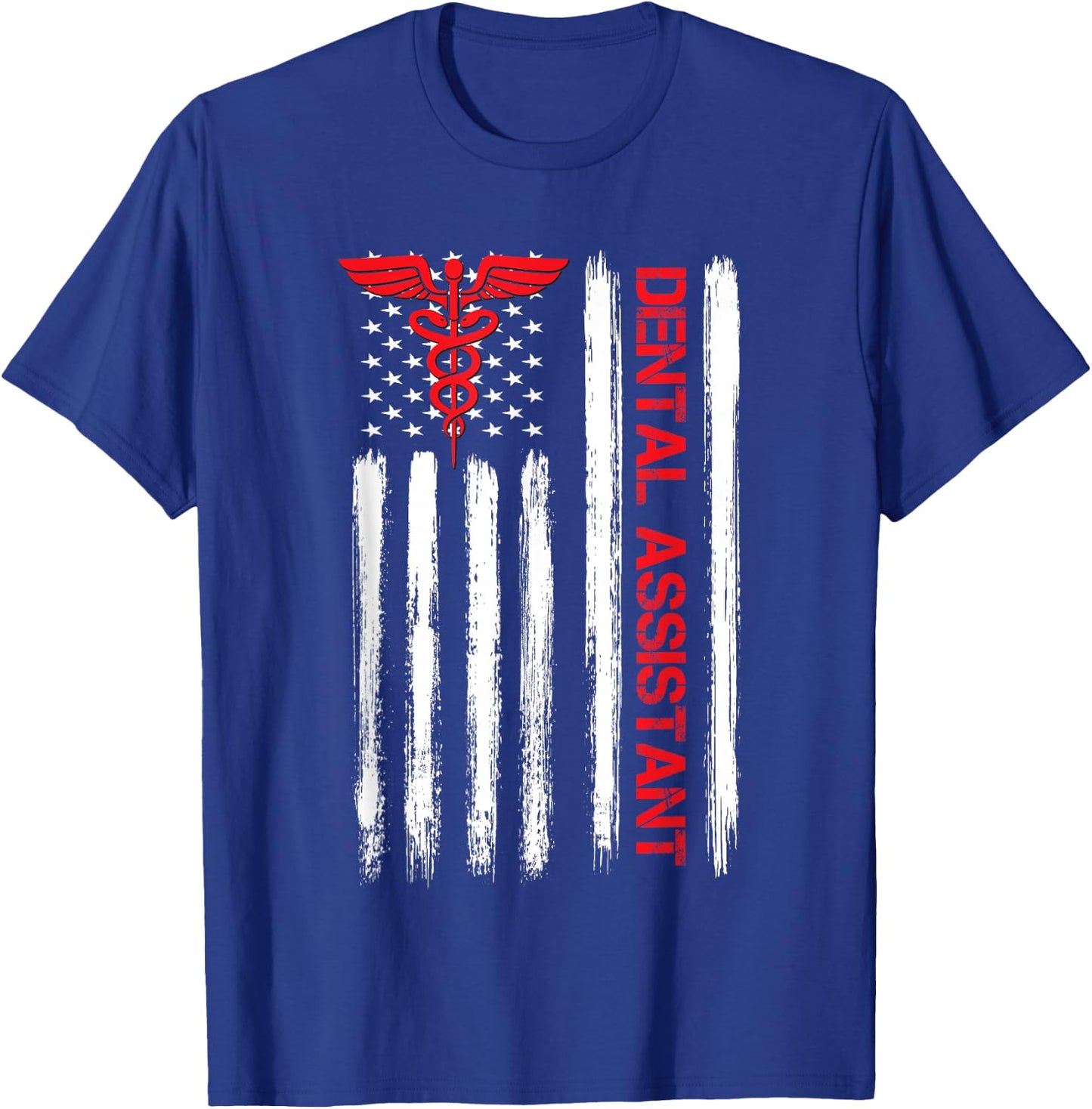 Dental Assistant American Flag RDA Assistant Dentist T-Shirt - T-Shirt | Royal