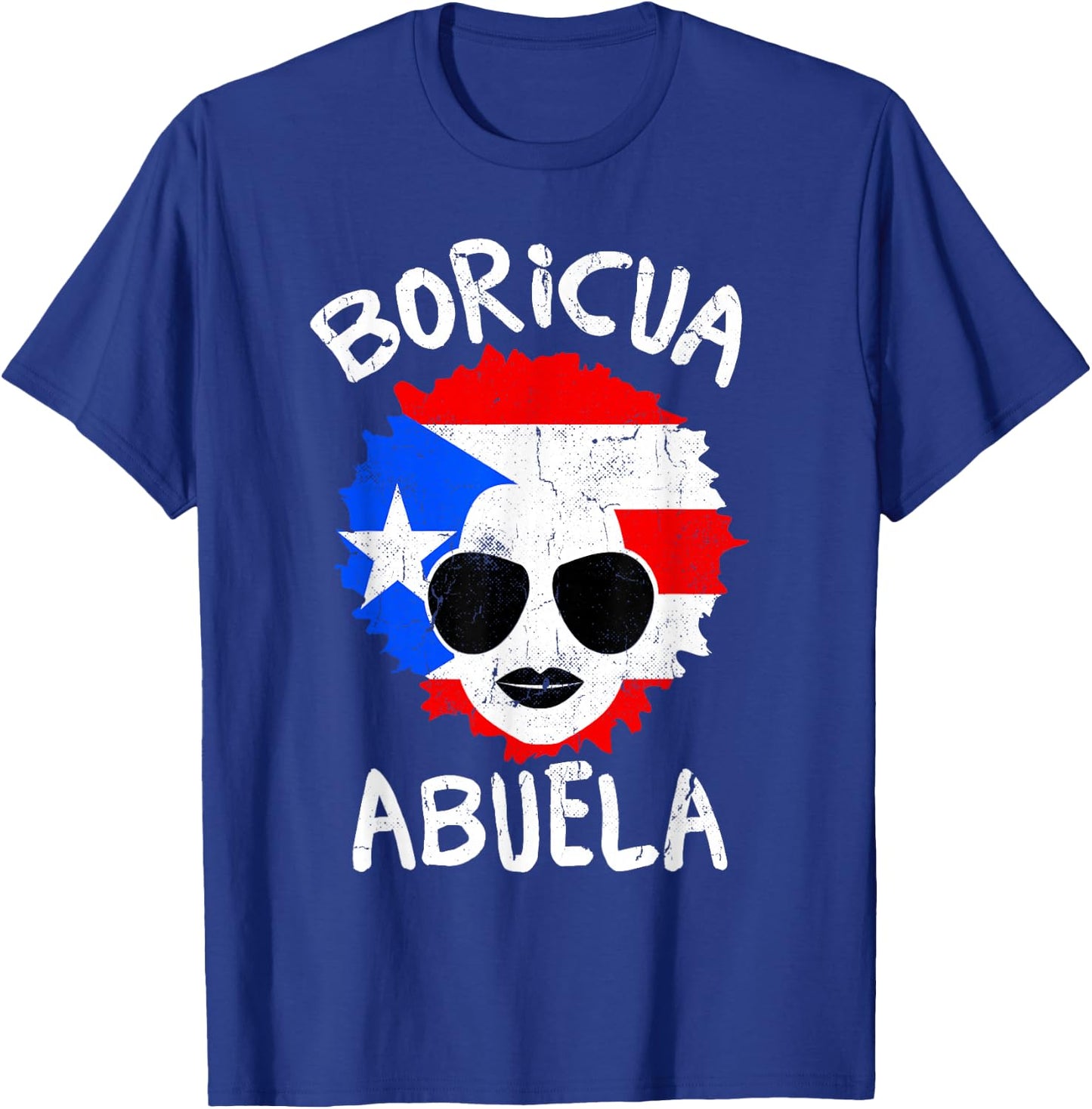 Puerto Rico Abuela Grandma Boricua Puerto Rican Flag T-Shirt - T-Shirt | Royal