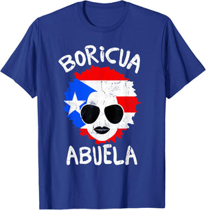 Puerto Rico Abuela Grandma Boricua Puerto Rican Flag T-Shirt - T-Shirt | Royal