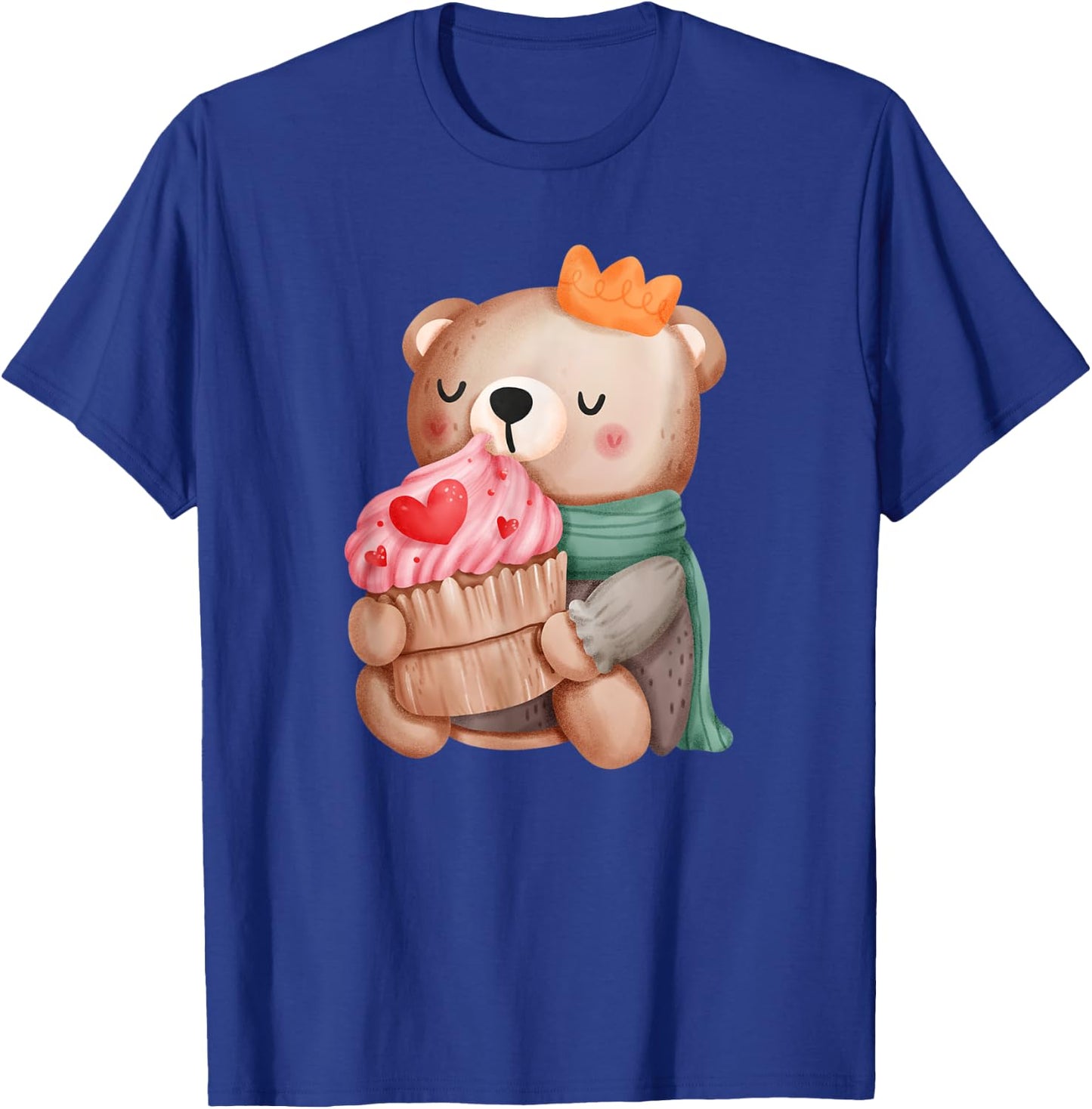 Cute Valentine Teddy Bear Pink Lovely Heart Cupcake Boy T-Shirt - T-Shirt | Royal